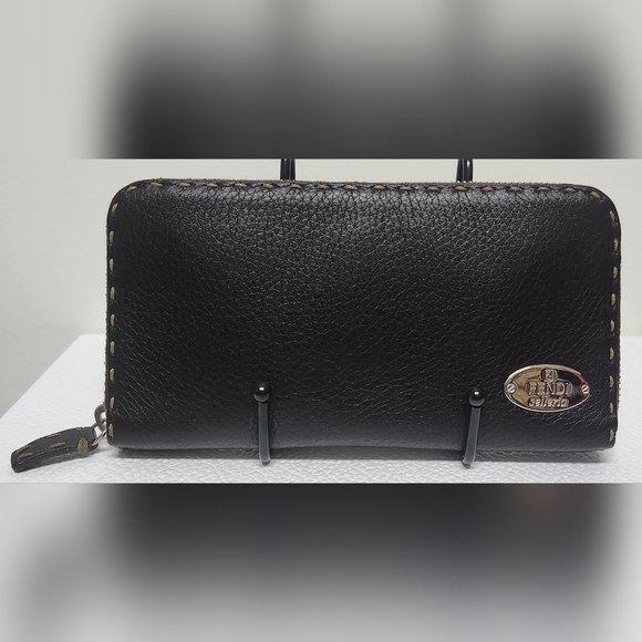 FENDI Selleria Leather Zip Around Wallet - Picture 1 of 16